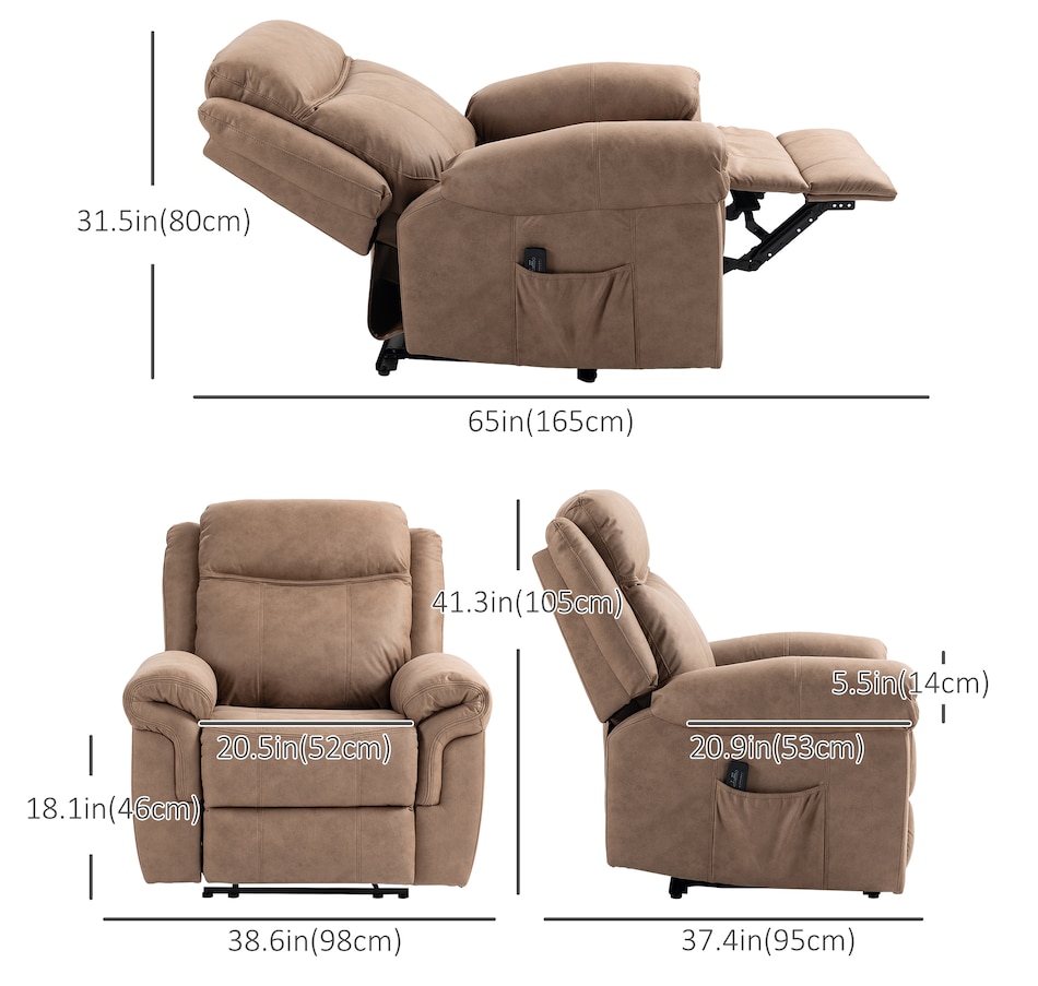 Image 937960_ALTMORE19.jpg, Product 937-960 / Price $479.99 - $599.99, HOMCOM Lift Chair, PU Leather Recliner Chair with Side Pockets from HOMCOM on TSC.ca's Home & Garden department
