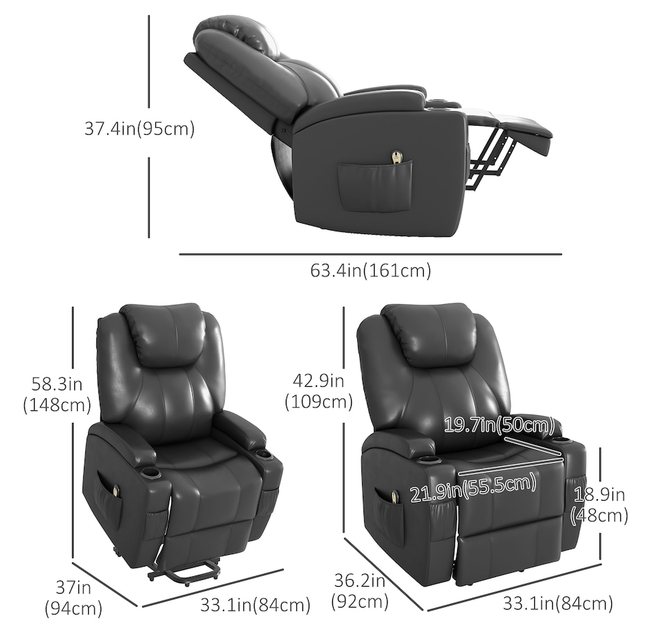 Image 937961_ALTMORE11.jpg, Product 937-961 / Price $539.99 - $569.99, HOMCOM Power Lift Recliner Leather Recliner Chair with Remote Control from HOMCOM on TSC.ca's Home & Garden department