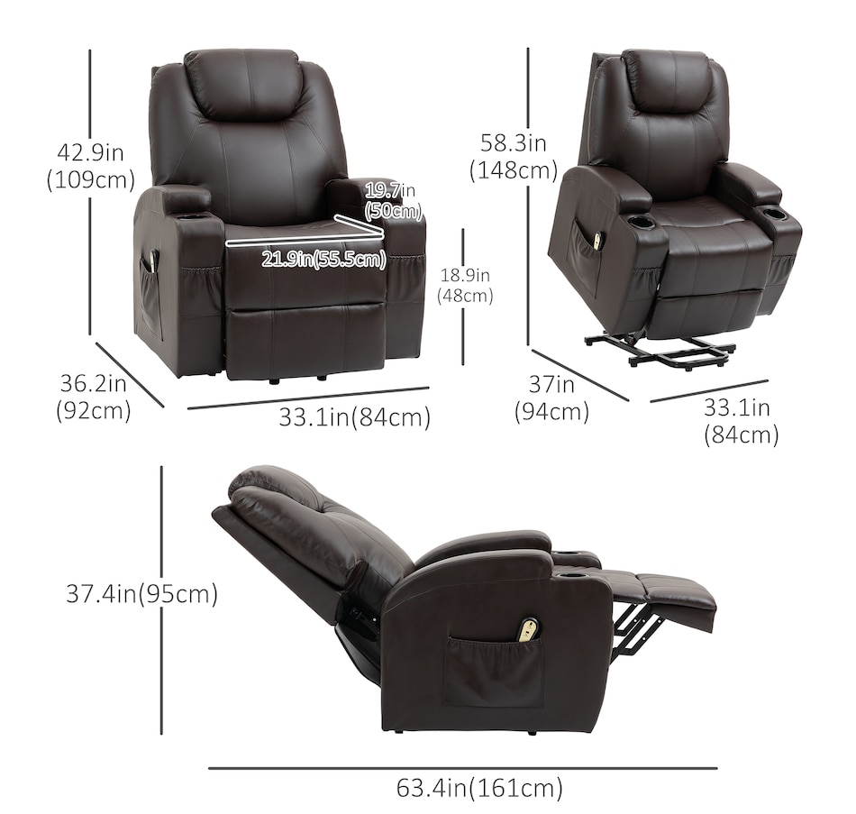 Image 937961_ALTMORE19.jpg, Product 937-961 / Price $539.99 - $569.99, HOMCOM Power Lift Recliner Leather Recliner Chair with Remote Control from HOMCOM on TSC.ca's Home & Garden department