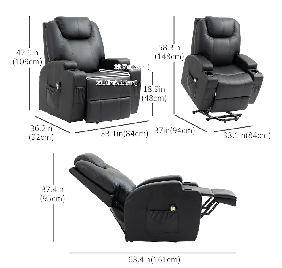 Image 937961_ALTMORE2.jpg, Product 937-961 / Price $539.99 - $569.99, HOMCOM Power Lift Recliner Leather Recliner Chair with Remote Control from HOMCOM on TSC.ca's Home & Garden department
