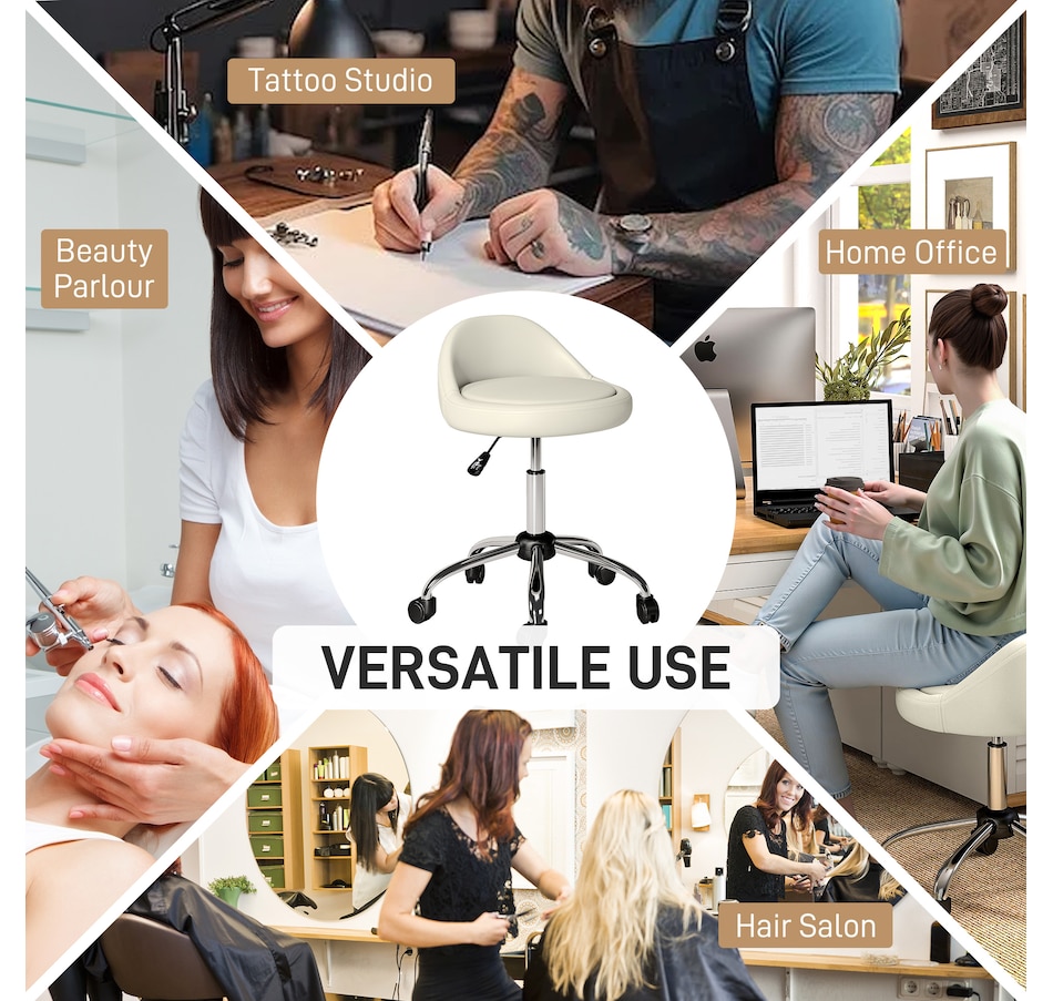 Image 937962_ALTMORE15.jpg, Product 937-962 / Price $69.99, HOMCOM Salon Stool Adjustable Swivel Massage Spa Beauty Stool from HOMCOM on TSC.ca's Home & Garden department