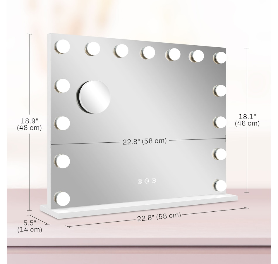 Image 937965_ALTMORE11.jpg, Product 937-965 / Price $84.99 - $134.99, HOMCOM Hollywood Makeup Mirror with Lights, Vanity Mirror from HOMCOM on TSC.ca's Beauty department