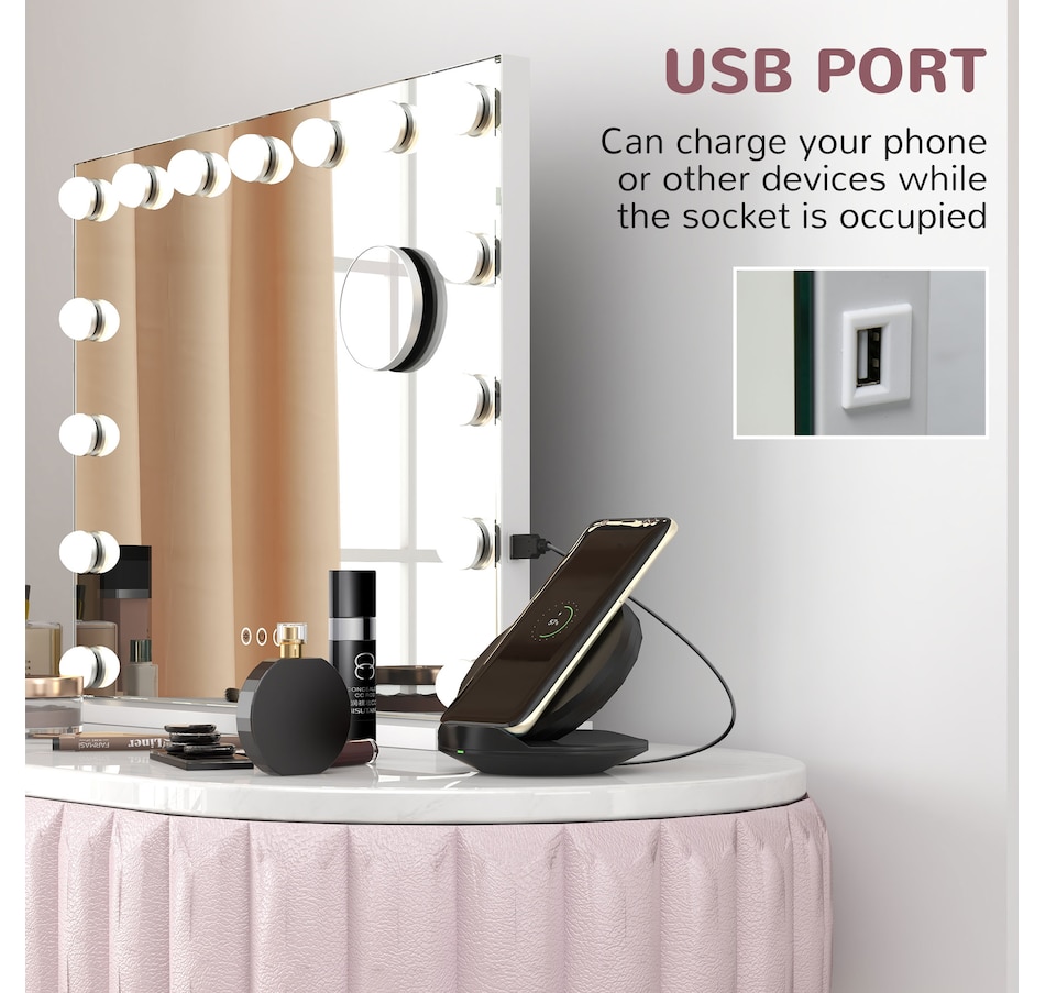 Image 937965_ALTMORE12.jpg, Product 937-965 / Price $84.99 - $134.99, HOMCOM Hollywood Makeup Mirror with Lights, Vanity Mirror from HOMCOM on TSC.ca's Beauty department