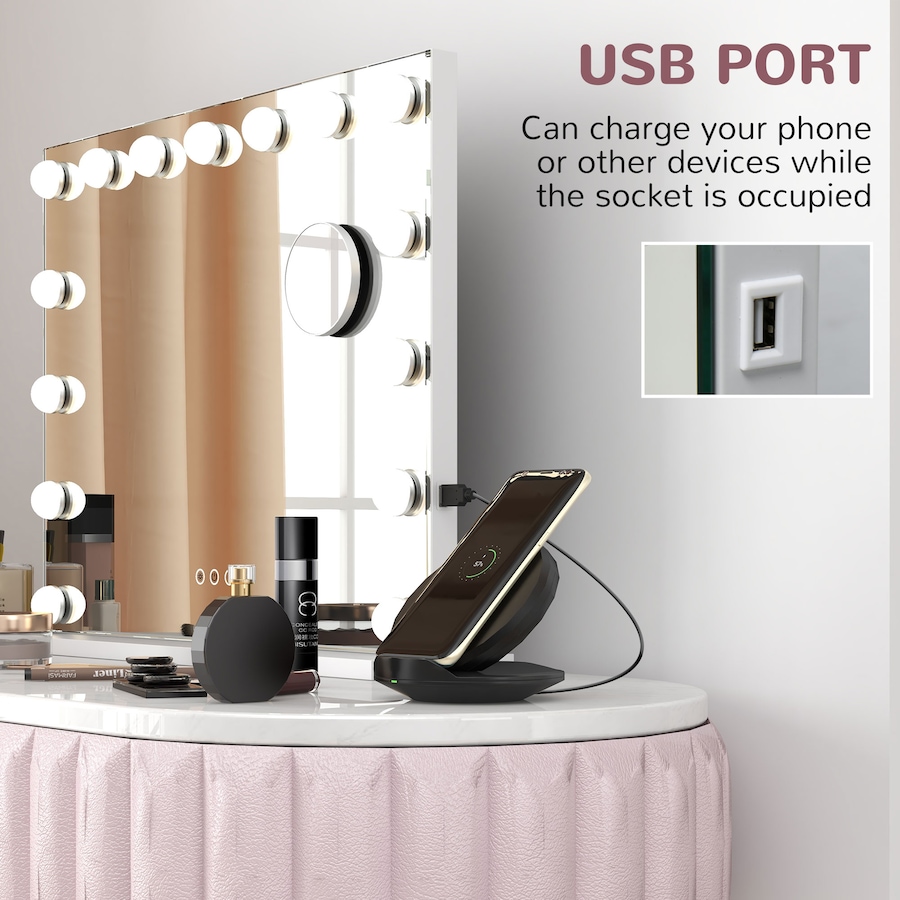 Image 937965_ALTMORE12.jpg, Product 937-965 / Price $92.99 - $134.99, HOMCOM Hollywood Makeup Mirror with Lights, Vanity Mirror from HOMCOM on TSC.ca's Beauty department