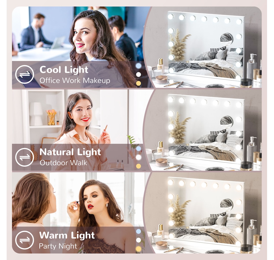 Image 937965_ALTMORE13.jpg, Product 937-965 / Price $84.99 - $134.99, HOMCOM Hollywood Makeup Mirror with Lights, Vanity Mirror from HOMCOM on TSC.ca's Beauty department