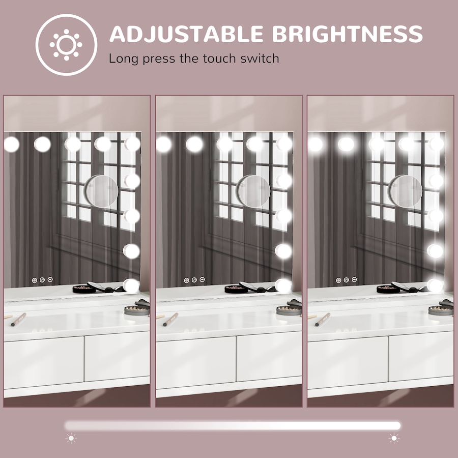 Image 937965_ALTMORE14.jpg, Product 937-965 / Price $92.99 - $134.99, HOMCOM Hollywood Makeup Mirror with Lights, Vanity Mirror from HOMCOM on TSC.ca's Beauty department