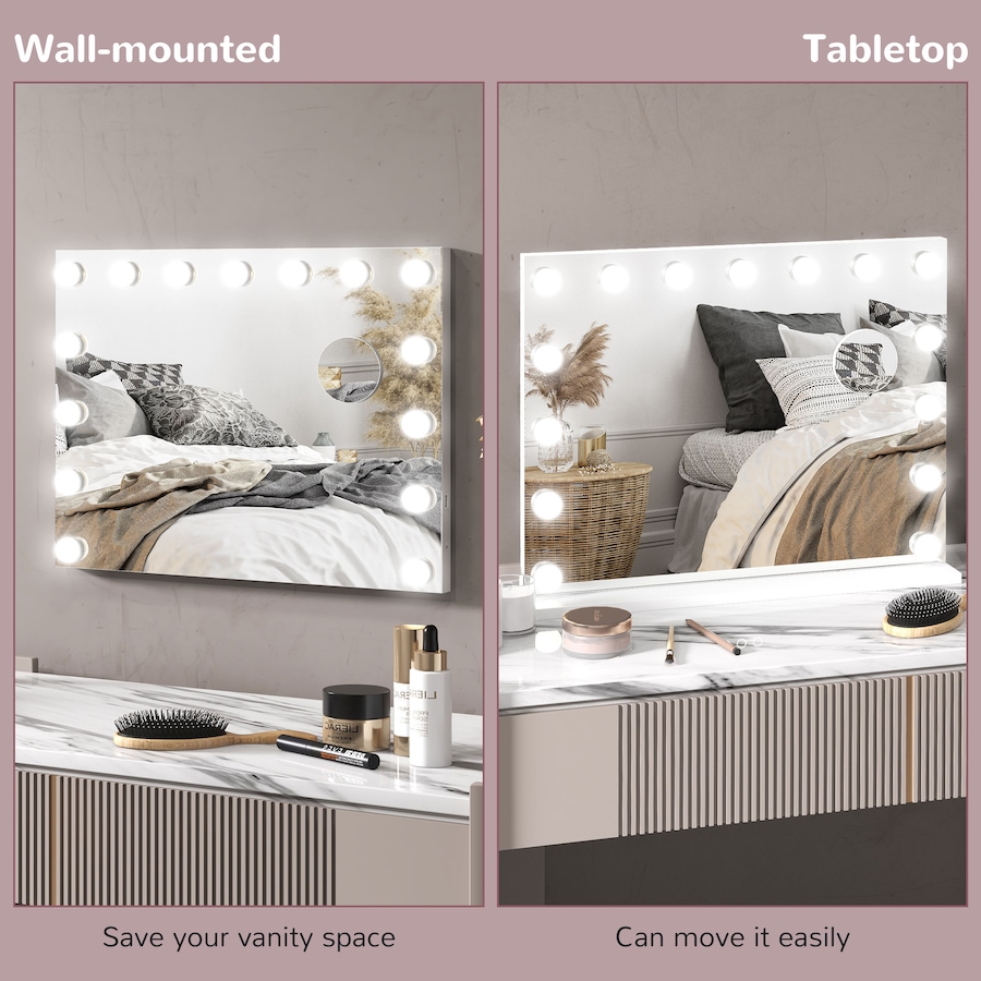 Image 937965_ALTMORE16.jpg, Product 937-965 / Price $92.99 - $134.99, HOMCOM Hollywood Makeup Mirror with Lights, Vanity Mirror from HOMCOM on TSC.ca's Beauty department