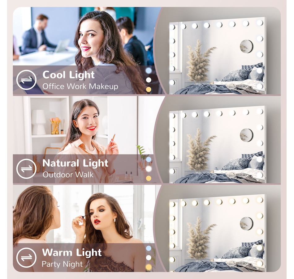 Image 937965_ALTMORE4.jpg, Product 937-965 / Price $84.99 - $134.99, HOMCOM Hollywood Makeup Mirror with Lights, Vanity Mirror from HOMCOM on TSC.ca's Beauty department