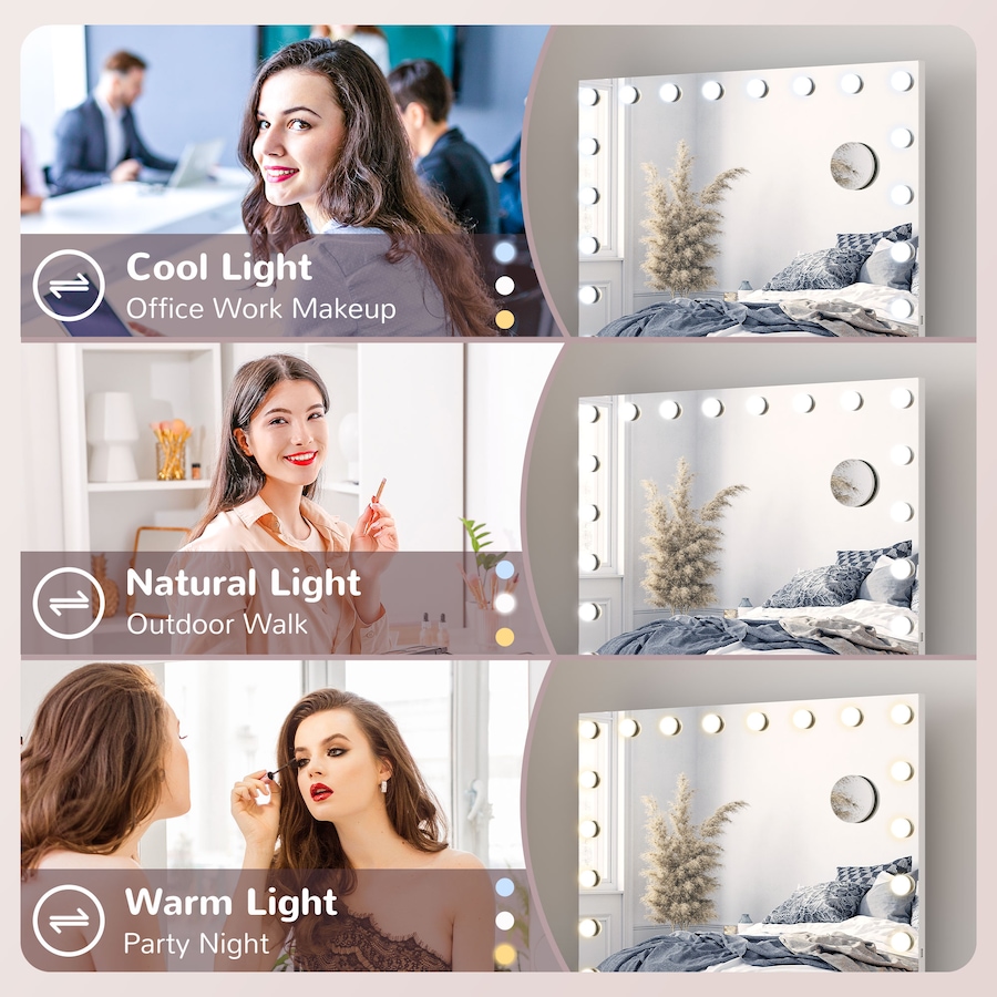 Image 937965_ALTMORE4.jpg, Product 937-965 / Price $92.99 - $134.99, HOMCOM Hollywood Makeup Mirror with Lights, Vanity Mirror from HOMCOM on TSC.ca's Beauty department