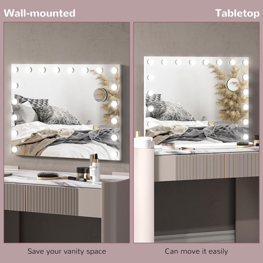 Image 937965_ALTMORE7.jpg, Product 937-965 / Price $92.99 - $134.99, HOMCOM Hollywood Makeup Mirror with Lights, Vanity Mirror from HOMCOM on TSC.ca's Beauty department