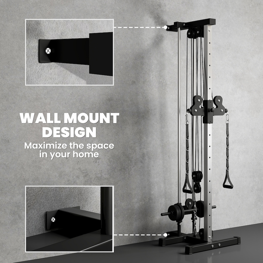 Image 937969_ALTMORE11.jpg, Product 937-969 / Price $209.99, Soozier Wall Mount Cable Station with 15 Positions Adjustable Dual Pulleys from Soozier on TSC.ca's Health & Fitness department