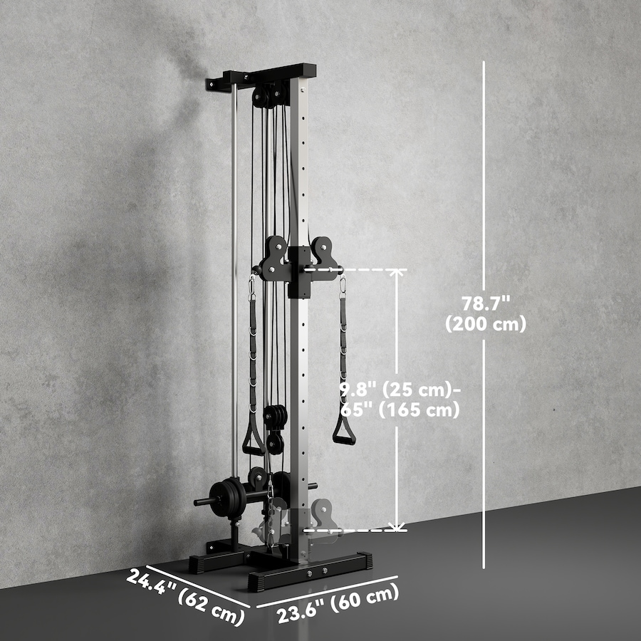 Image 937969_ALTMORE2.jpg, Product 937-969 / Price $209.99, Soozier Wall Mount Cable Station with 15 Positions Adjustable Dual Pulleys from Soozier on TSC.ca's Health & Fitness department