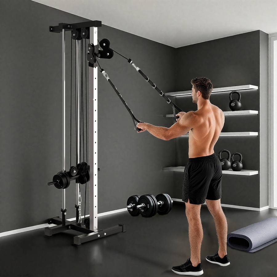 Image 937969_ALTMORE7.jpg, Product 937-969 / Price $209.99, Soozier Wall Mount Cable Station with 15 Positions Adjustable Dual Pulleys from Soozier on TSC.ca's Health & Fitness department