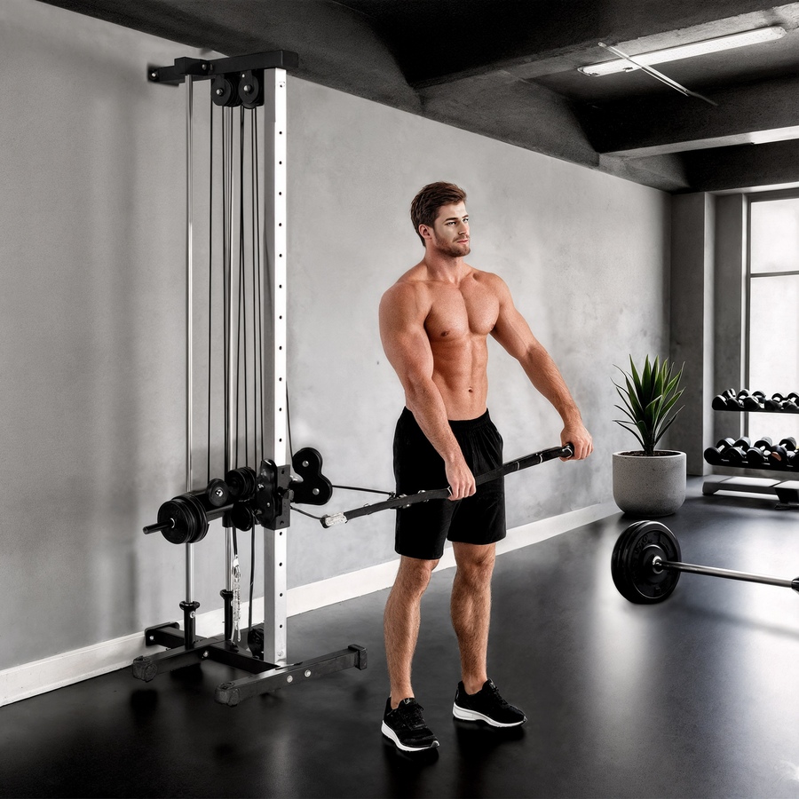Image 937969_ALTMORE8.jpg, Product 937-969 / Price $209.99, Soozier Wall Mount Cable Station with 15 Positions Adjustable Dual Pulleys from Soozier on TSC.ca's Health & Fitness department