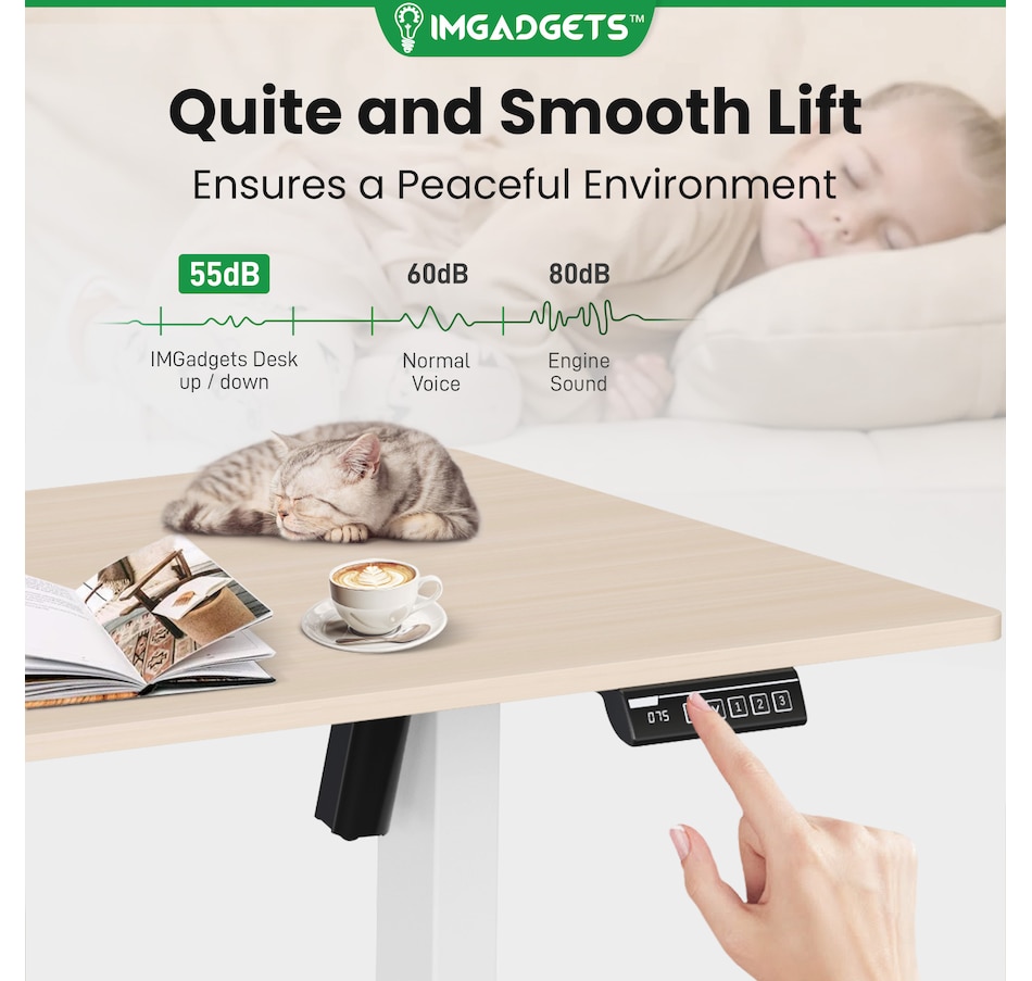 Image 937985_ALTMORE10.jpg, Product 937-985 / Price $199.99, IMGadgets 55'' x 24'' Ergonomic Electric Sit-Stand Desk for Large Workspace from IMGadgets on TSC.ca's Home & Garden department