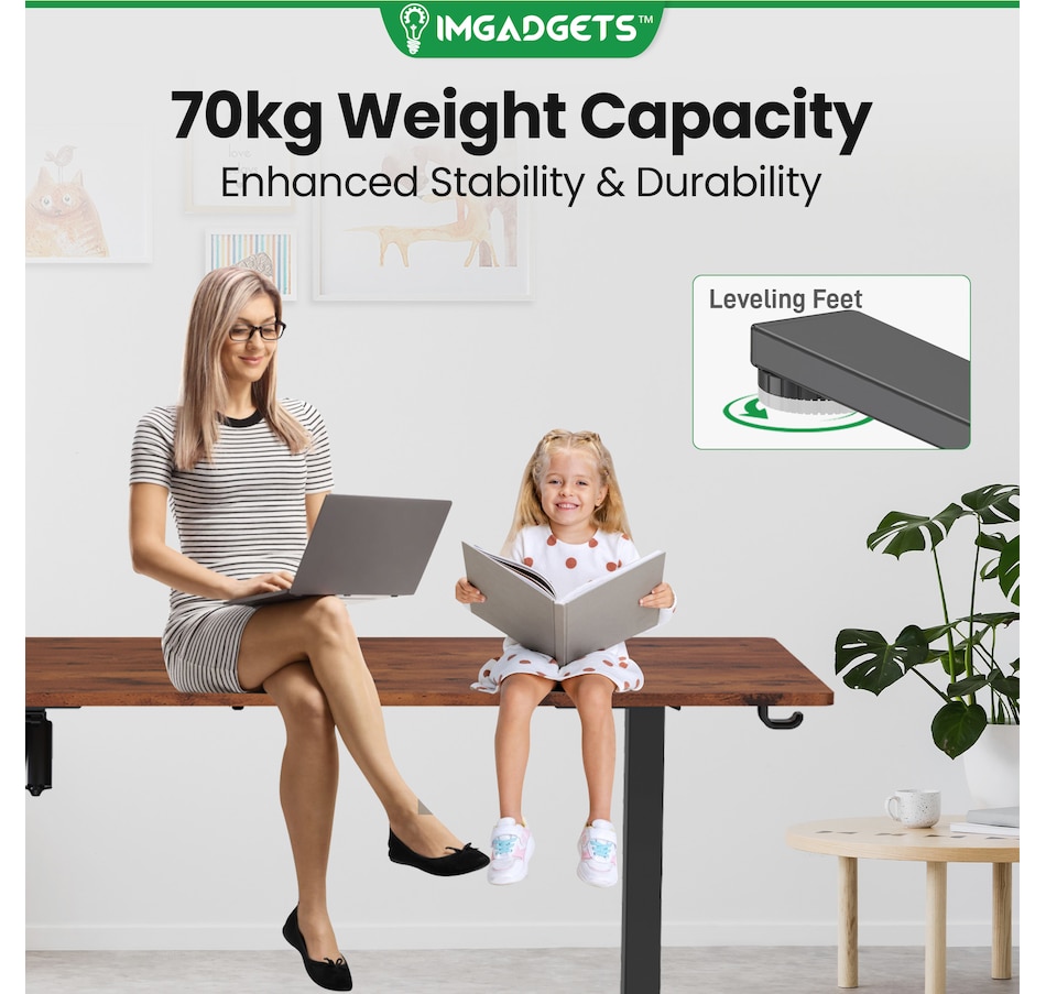 Image 937985_ALTMORE16.jpg, Product 937-985 / Price $199.99, IMGadgets 55'' x 24'' Ergonomic Electric Sit-Stand Desk for Large Workspace from IMGadgets on TSC.ca's Home & Garden department