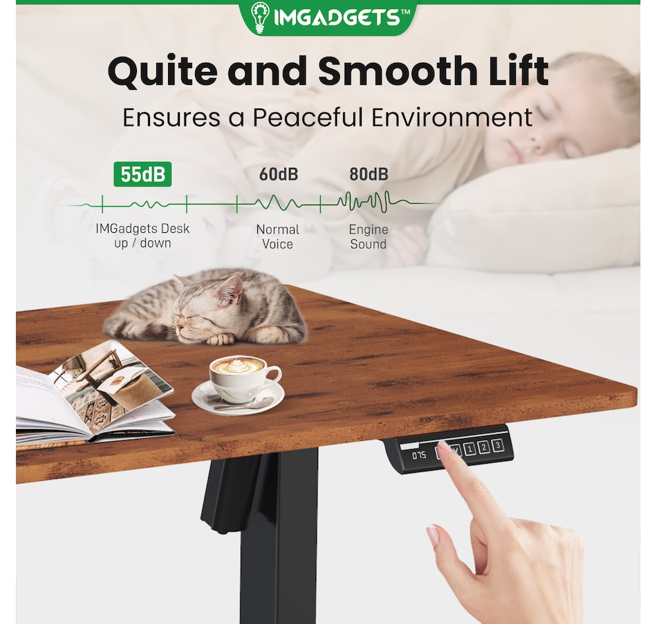 Image 937985_ALTMORE17.jpg, Product 937-985 / Price $199.99, IMGadgets 55'' x 24'' Ergonomic Electric Sit-Stand Desk for Large Workspace from IMGadgets on TSC.ca's Home & Garden department