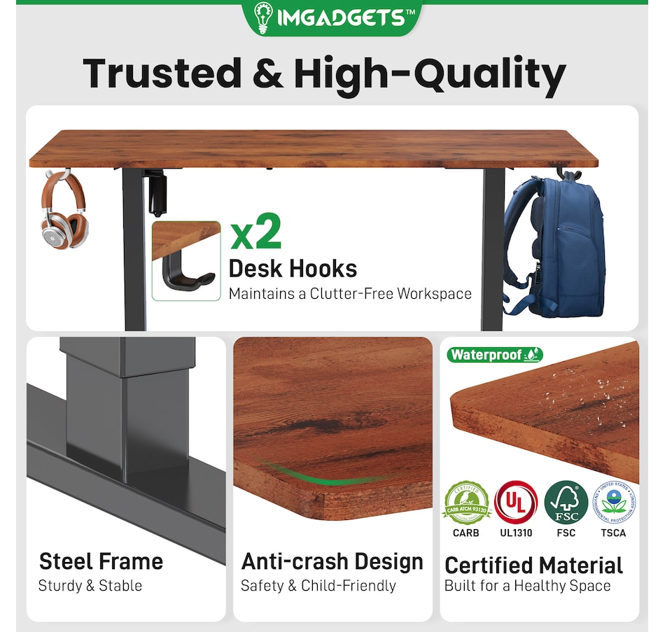 Image 937985_ALTMORE18.jpg, Product 937-985 / Price $199.99, IMGadgets 55'' x 24'' Ergonomic Electric Sit-Stand Desk for Large Workspace from IMGadgets on TSC.ca's Home & Garden department
