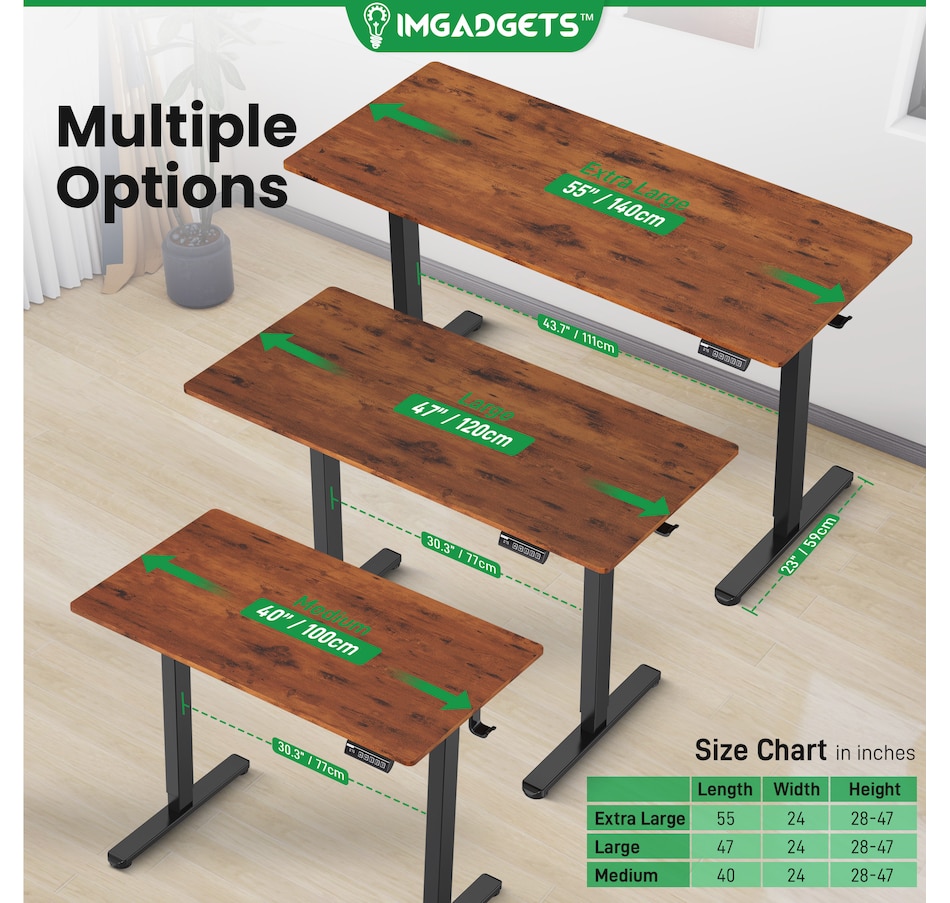 Image 937985_ALTMORE19.jpg, Product 937-985 / Price $199.99, IMGadgets 55'' x 24'' Ergonomic Electric Sit-Stand Desk for Large Workspace from IMGadgets on TSC.ca's Home & Garden department