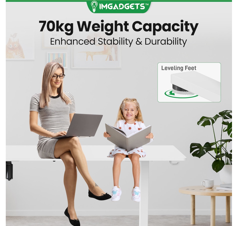 Image 937985_ALTMORE22.jpg, Product 937-985 / Price $199.99, IMGadgets 55'' x 24'' Ergonomic Electric Sit-Stand Desk for Large Workspace from IMGadgets on TSC.ca's Home & Garden department