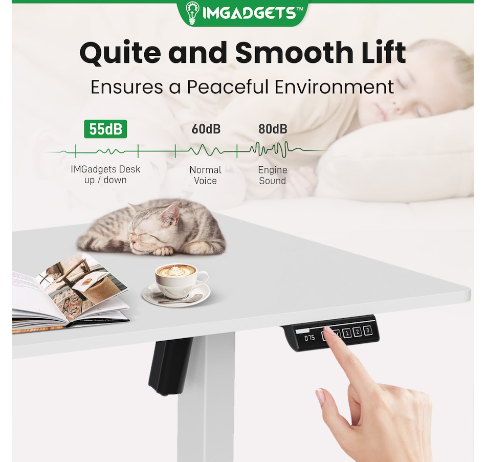 Image 937985_ALTMORE23.jpg, Product 937-985 / Price $199.99, IMGadgets 55'' x 24'' Ergonomic Electric Sit-Stand Desk for Large Workspace from IMGadgets on TSC.ca's Home & Garden department