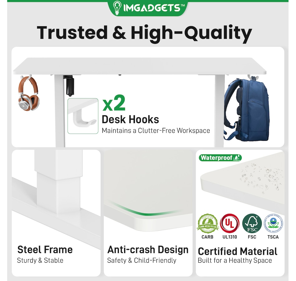 Image 937985_ALTMORE24.jpg, Product 937-985 / Price $199.99, IMGadgets 55'' x 24'' Ergonomic Electric Sit-Stand Desk for Large Workspace from IMGadgets on TSC.ca's Home & Garden department