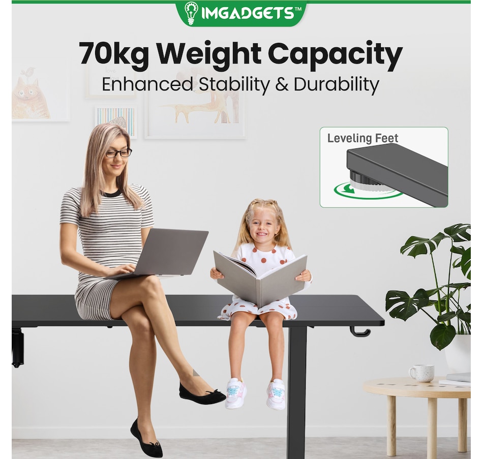 Image 937985_ALTMORE3.jpg, Product 937-985 / Price $199.99, IMGadgets 55'' x 24'' Ergonomic Electric Sit-Stand Desk for Large Workspace from IMGadgets on TSC.ca's Home & Garden department