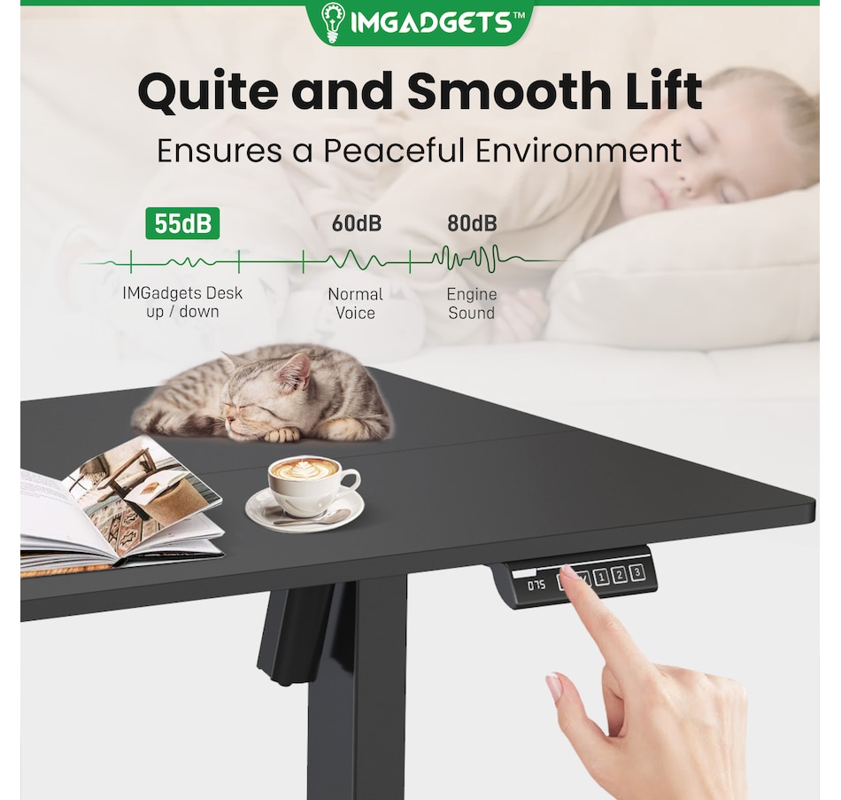 Image 937985_ALTMORE4.jpg, Product 937-985 / Price $199.99, IMGadgets 55'' x 24'' Ergonomic Electric Sit-Stand Desk for Large Workspace from IMGadgets on TSC.ca's Home & Garden department