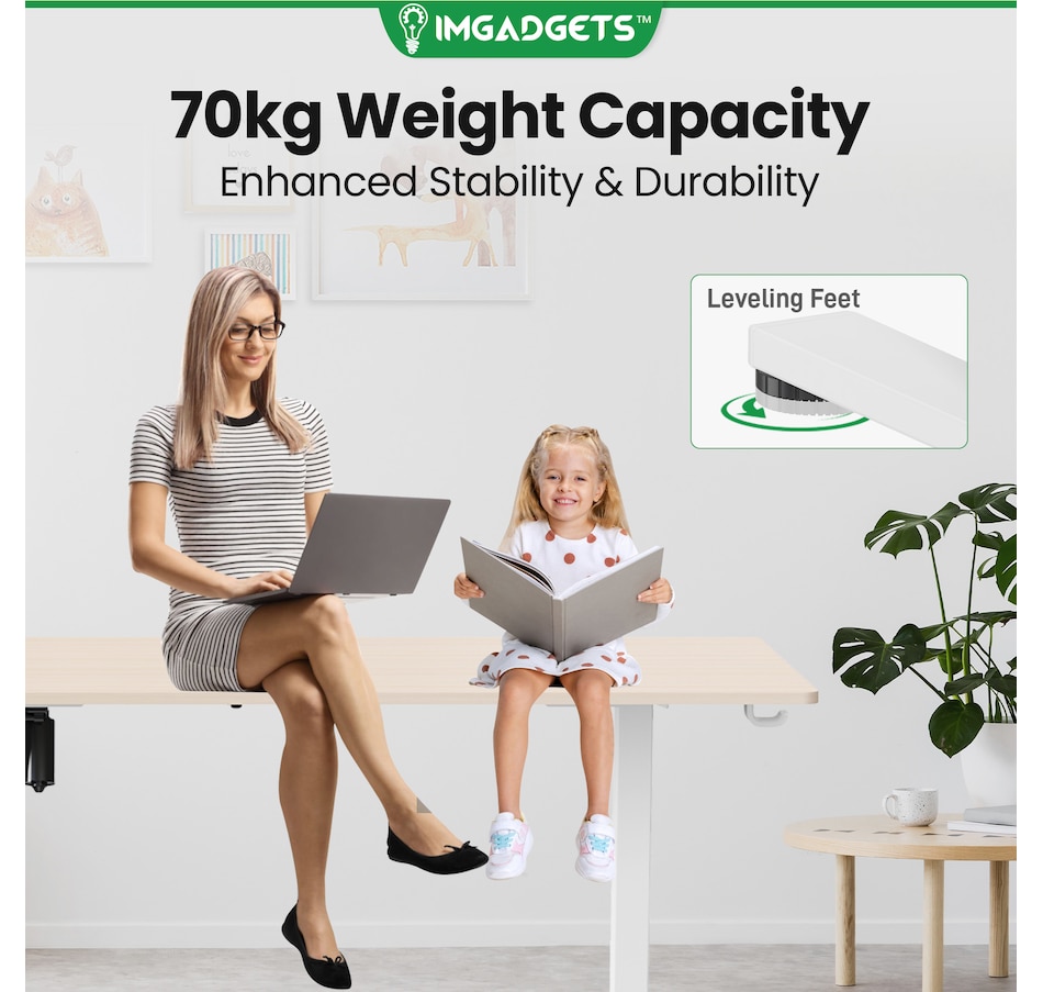 Image 937985_ALTMORE9.jpg, Product 937-985 / Price $199.99, IMGadgets 55'' x 24'' Ergonomic Electric Sit-Stand Desk for Large Workspace from IMGadgets on TSC.ca's Home & Garden department