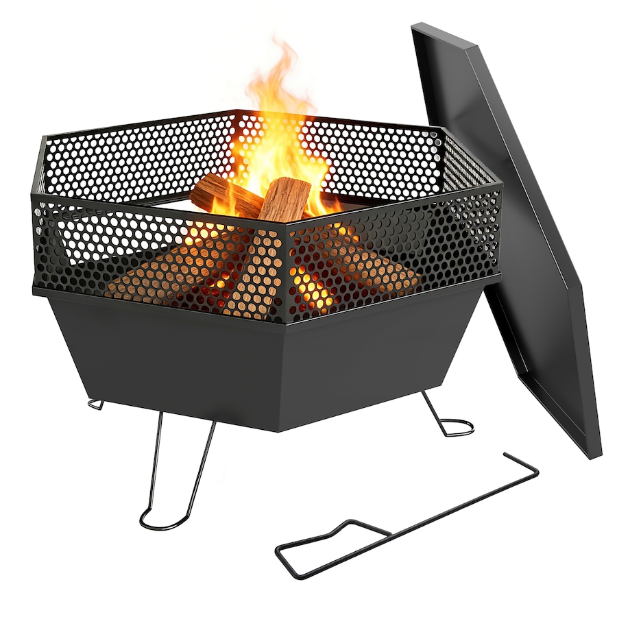Image 938013.jpg, Product 938-013 / Price $94.99, Outdoor Fire Pit with Fire Poker, Foldable Wood Burning Firepits, Black from Outsunny on TSC.ca's department