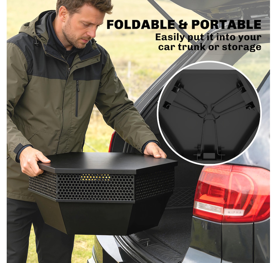 Image 938013_ALTMORE3.jpg, Product 938-013 / Price $89.99, Outdoor Fire Pit with Fire Poker, Foldable Wood Burning Firepits, Black from Outsunny on TSC.ca's department