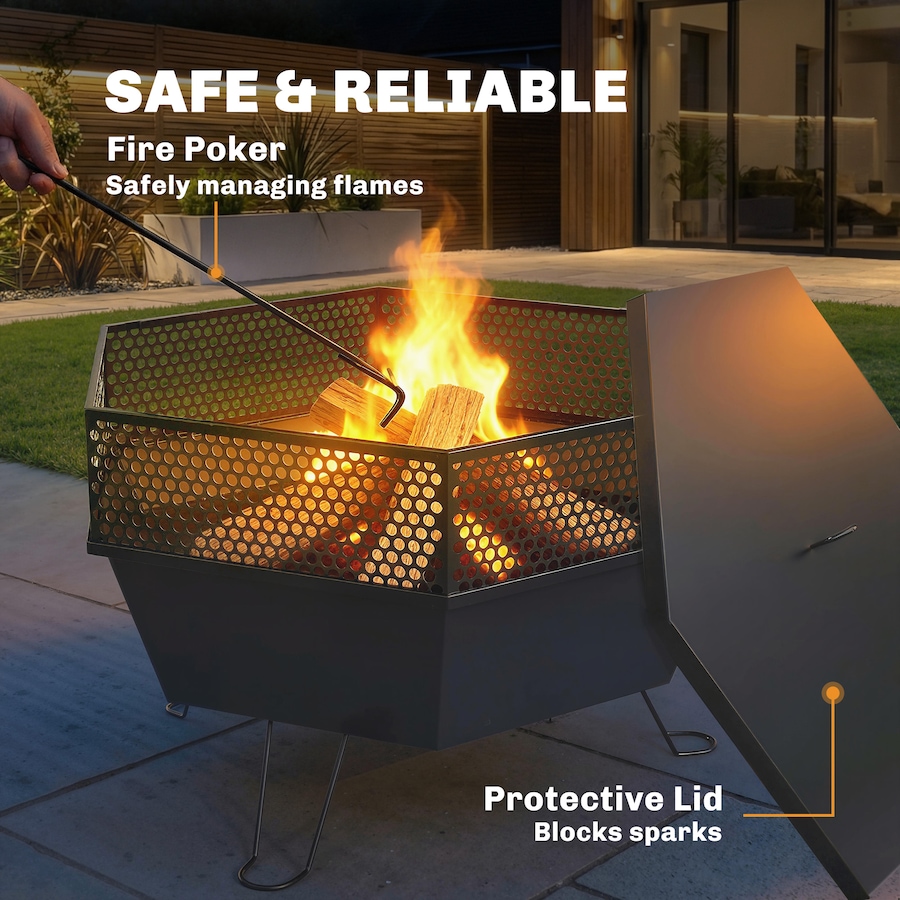 Image 938013_ALTMORE4.jpg, Product 938-013 / Price $94.99, Outdoor Fire Pit with Fire Poker, Foldable Wood Burning Firepits, Black from Outsunny on TSC.ca's department