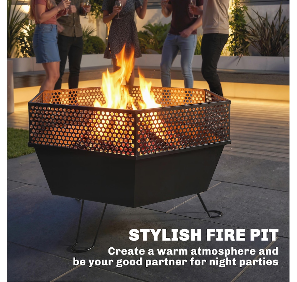 Image 938013_ALTMORE5.jpg, Product 938-013 / Price $89.99, Outdoor Fire Pit with Fire Poker, Foldable Wood Burning Firepits, Black from Outsunny on TSC.ca's department