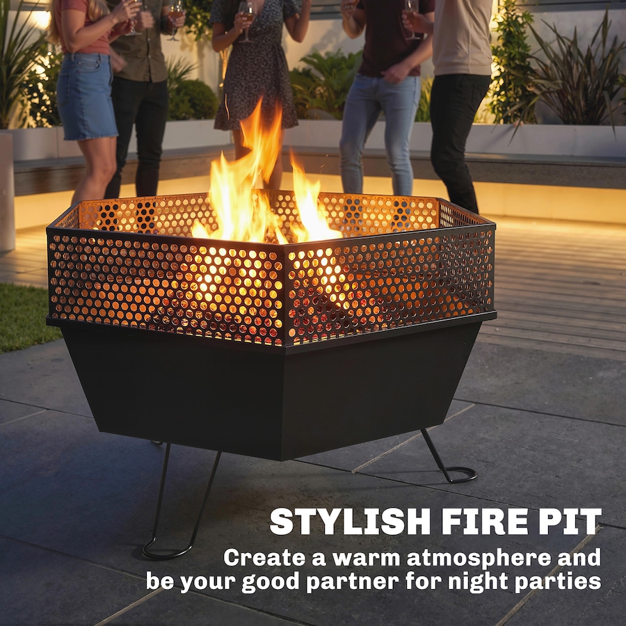 Image 938013_ALTMORE5.jpg, Product 938-013 / Price $94.99, Outdoor Fire Pit with Fire Poker, Foldable Wood Burning Firepits, Black from Outsunny on TSC.ca's department