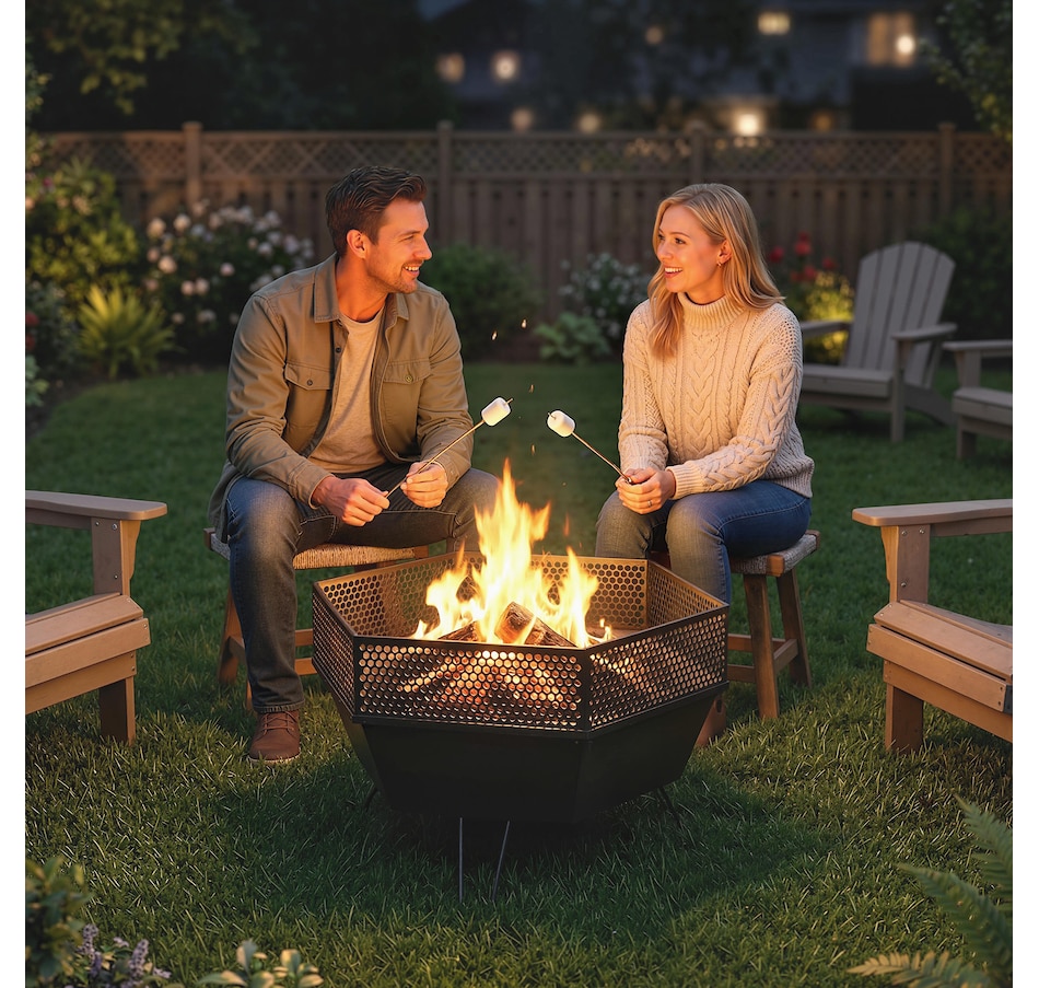 Image 938013_ALTMORE6.jpg, Product 938-013 / Price $89.99, Outdoor Fire Pit with Fire Poker, Foldable Wood Burning Firepits, Black from Outsunny on TSC.ca's department