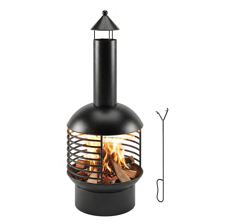Image 938014.jpg, Product 938-014 / Price $139.99, Outsunny Outdoor Fire Pit, Portable Wood Burning Firepit with Poker, Black from Outsunny on TSC.ca's department
