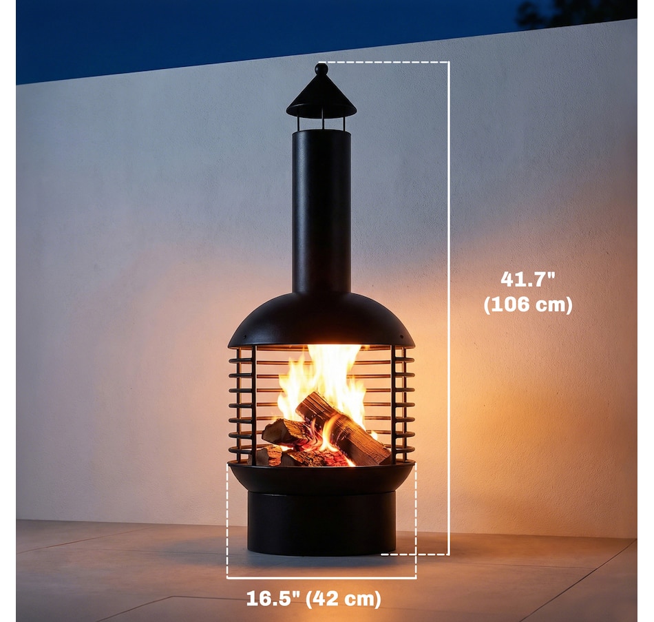 Image 938014_ALTMORE2.jpg, Product 938-014 / Price $139.99, Outsunny Outdoor Fire Pit, Portable Wood Burning Firepit with Poker, Black from Outsunny on TSC.ca's department