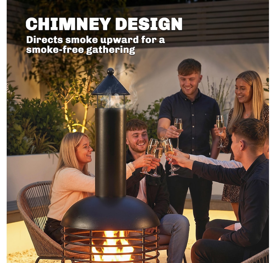 Image 938014_ALTMORE3.jpg, Product 938-014 / Price $139.99, Outsunny Outdoor Fire Pit, Portable Wood Burning Firepit with Poker, Black from Outsunny on TSC.ca's department