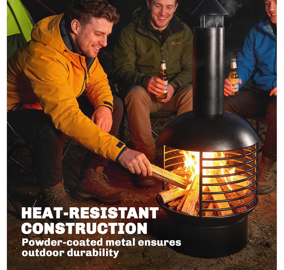 Image 938014_ALTMORE4.jpg, Product 938-014 / Price $139.99, Outsunny Outdoor Fire Pit, Portable Wood Burning Firepit with Poker, Black from Outsunny on TSC.ca's department