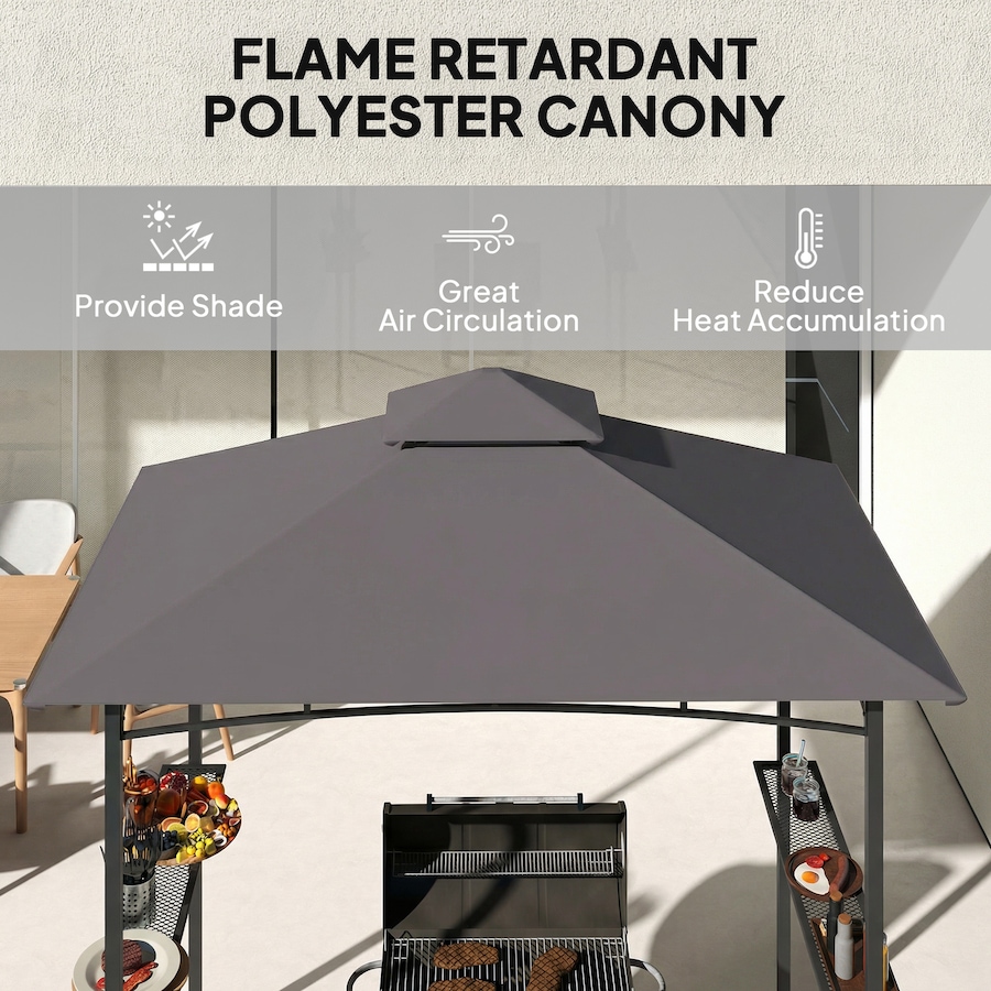 Image 938021_ALTMORE5.jpg, Product 938-021 / Price $119.99, Outsunny 8' x 5' BBQ Grill Gazebo Tent for Outdoor Sun Shade, Dark Grey from Outsunny on TSC.ca's Home & Garden department