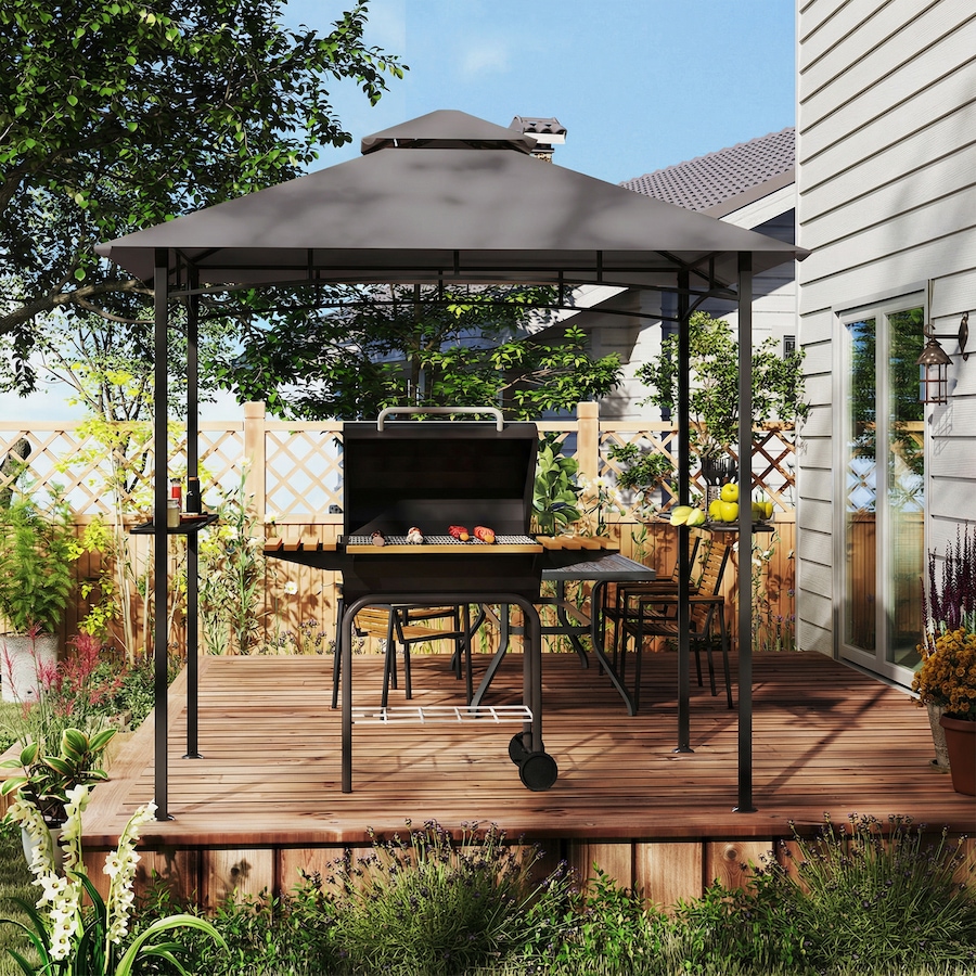 Image 938021_ALTMORE7.jpg, Product 938-021 / Price $119.99, Outsunny 8' x 5' BBQ Grill Gazebo Tent for Outdoor Sun Shade, Dark Grey from Outsunny on TSC.ca's Home & Garden department