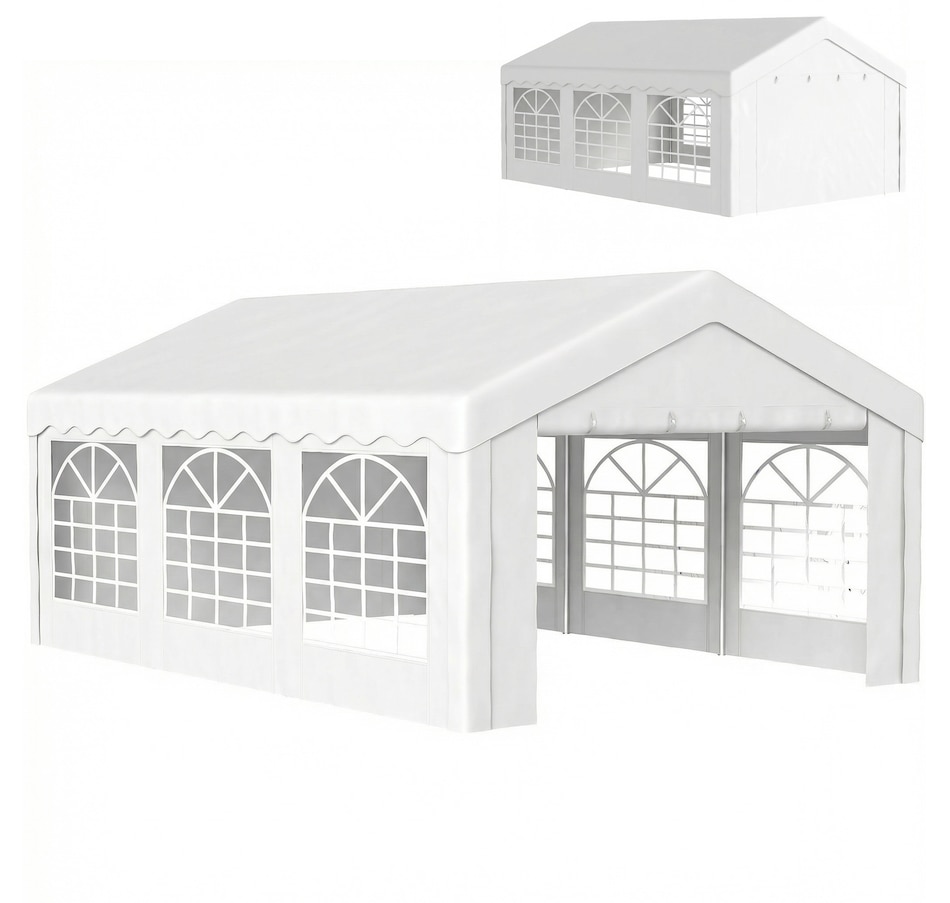 Image 938024.jpg, Product 938-024 / Price $489.99, Outsunny 20'x13' Heavy Duty Party Tent, Carport Garage Canopy, White from Outsunny on TSC.ca's Home & Garden department