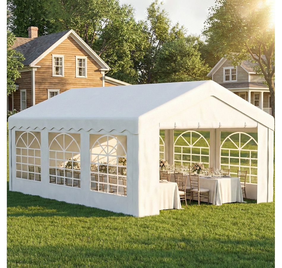 Image 938024_ALTMORE1.jpg, Product 938-024 / Price $489.99, Outsunny 20'x13' Heavy Duty Party Tent, Carport Garage Canopy, White from Outsunny on TSC.ca's Home & Garden department