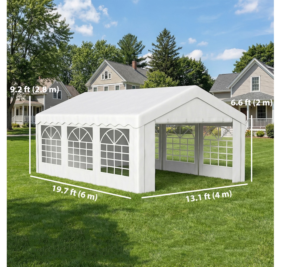 Image 938024_ALTMORE10.jpg, Product 938-024 / Price $469.99, Outsunny 20'x13' Heavy Duty Party Tent, Carport Garage Canopy, White from Outsunny on TSC.ca's Home & Garden department