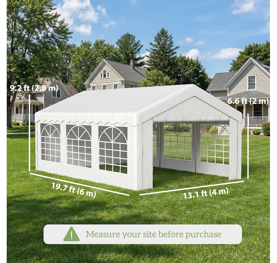 Image 938024_ALTMORE2.jpg, Product 938-024 / Price $489.99, Outsunny 20'x13' Heavy Duty Party Tent, Carport Garage Canopy, White from Outsunny on TSC.ca's Home & Garden department