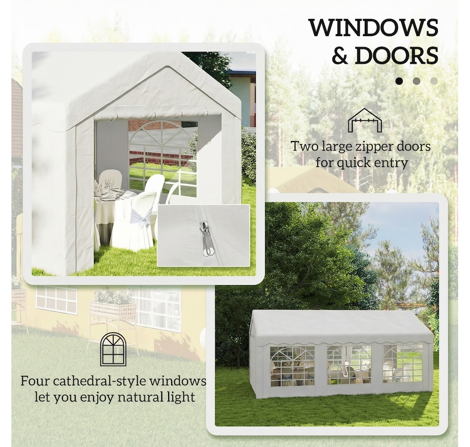 Image 938024_ALTMORE4.jpg, Product 938-024 / Price $489.99, Outsunny 20'x13' Heavy Duty Party Tent, Carport Garage Canopy, White from Outsunny on TSC.ca's Home & Garden department