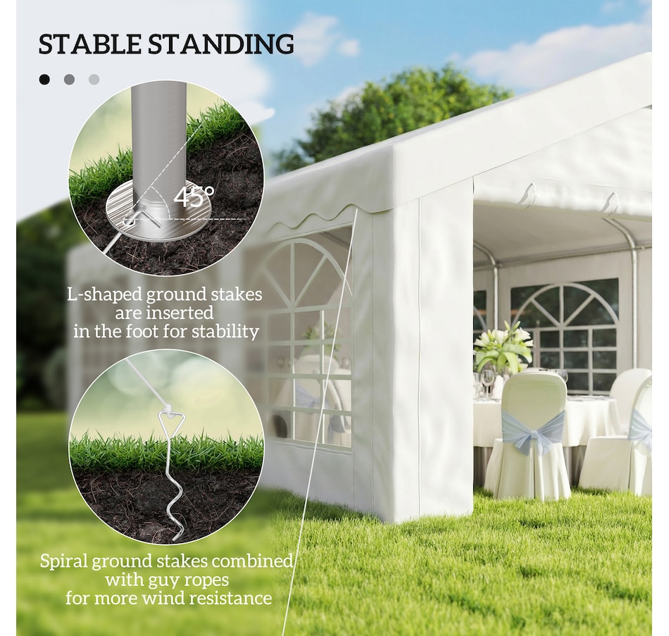 Image 938024_ALTMORE5.jpg, Product 938-024 / Price $489.99, Outsunny 20'x13' Heavy Duty Party Tent, Carport Garage Canopy, White from Outsunny on TSC.ca's Home & Garden department