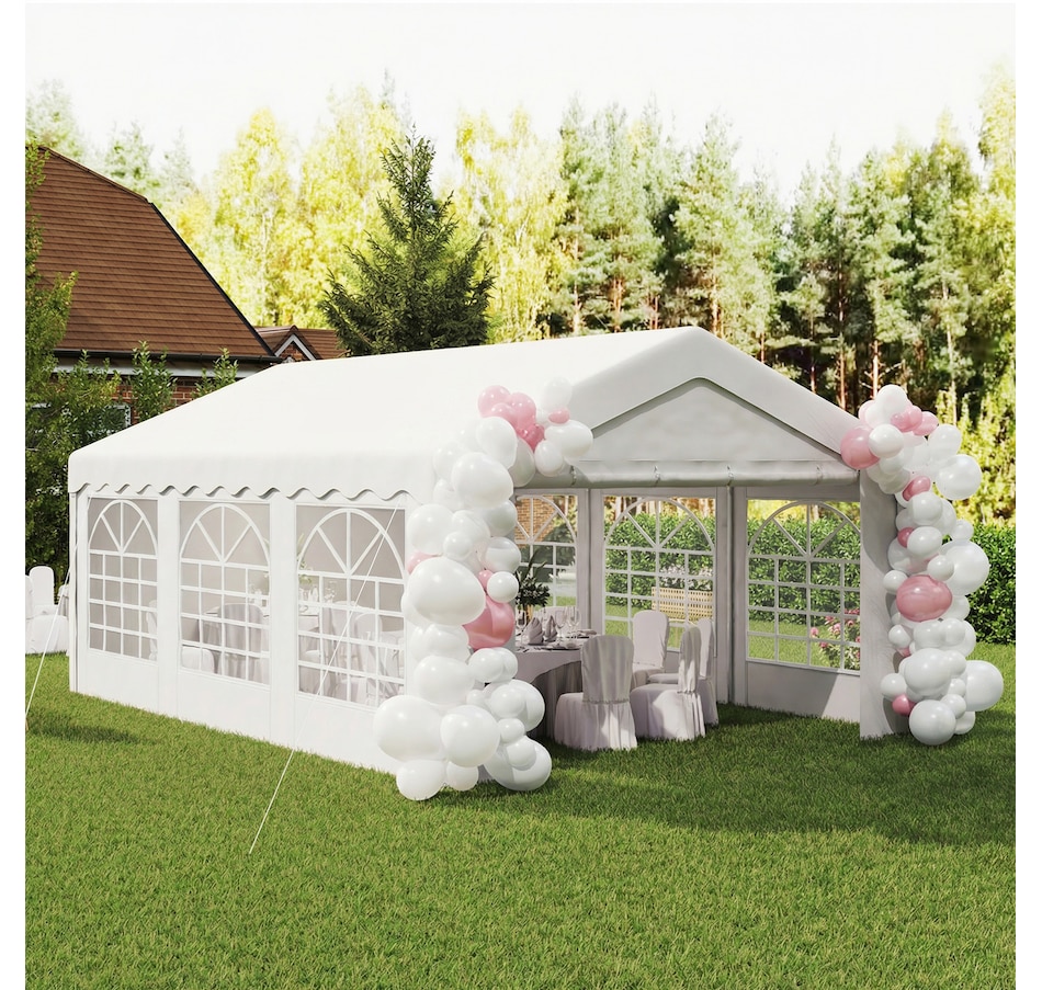 Image 938024_ALTMORE6.jpg, Product 938-024 / Price $489.99, Outsunny 20'x13' Heavy Duty Party Tent, Carport Garage Canopy, White from Outsunny on TSC.ca's Home & Garden department