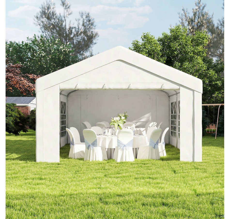 Image 938024_ALTMORE7.jpg, Product 938-024 / Price $489.99, Outsunny 20'x13' Heavy Duty Party Tent, Carport Garage Canopy, White from Outsunny on TSC.ca's Home & Garden department