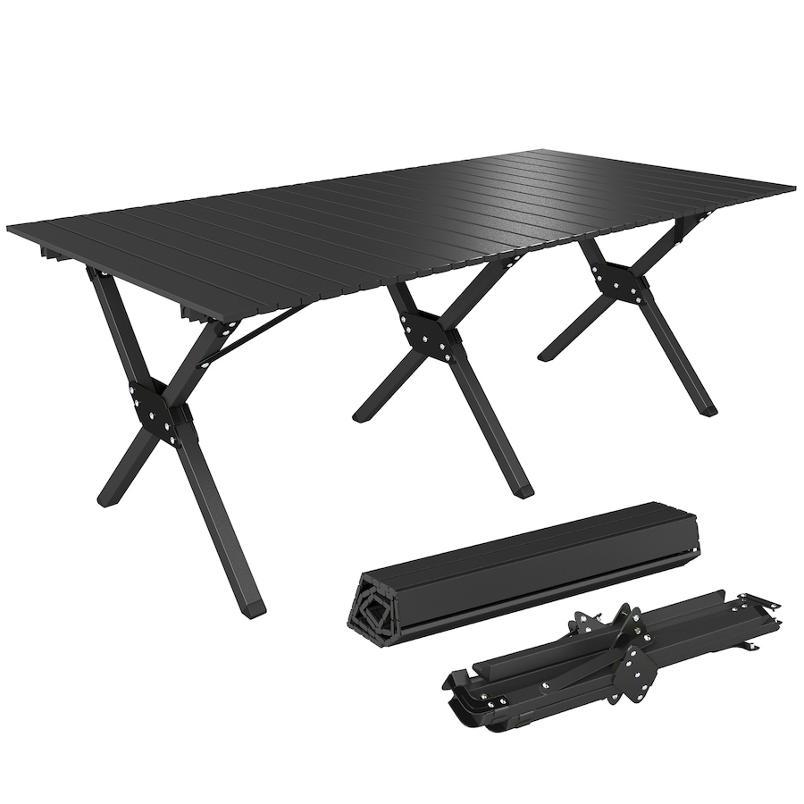 Image 938036.jpg, Product 938-036 / Price $74.99, Outsunny 4ft Picnic Table with Roll Up Top and Carry Bag, Black from Outsunny on TSC.ca's Health & Fitness department